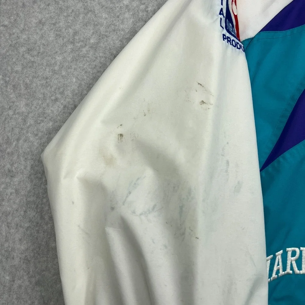 VTG Logo Athletic Charlotte Hornets Sharktooth Windbreaker Jacket Men's XL 90s** - Picture 5 of 16